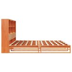 vidaXL Lit bibliothèque sans matelas cire marron 200x200cm bois massif