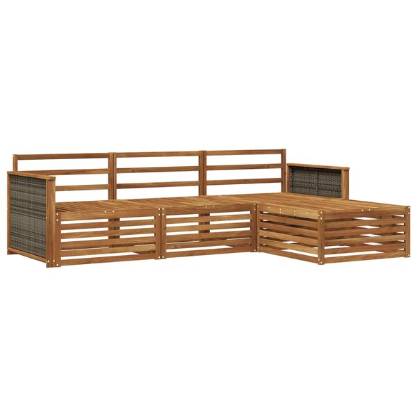vidaXL Ensemble de canapés d'extérieur Naturel 249 5 x 162 5 x 73 cm