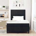 vidaXL Lit à ressorts avec matelas et lumière LED - Noir - 120x190 cm - Tissu