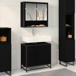 vidaXL Meuble de Lavabo de Salle de Bain Chêne noir 65 x 33 x 60 cm