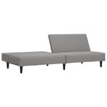 vidaXL Canapé-lit à 2 places gris clair velours