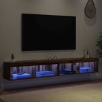 vidaXL Ensemble meuble TV avec LED Bois ancien Bois d'ingénierie