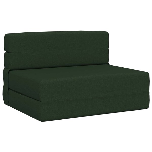 vidaXL Canapé-lit pliable Vert foncé 70 x 72 x 60 cm Tissu