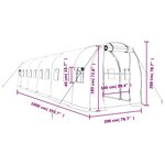 vidaXL Serre avec cadre en acier blanc 20 m² 10x2x2 m