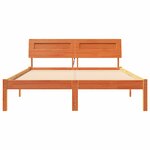 vidaXL Cadre de lit avec tête de lit Brun cire 120 x 190 cm Pin massif