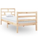vidaXL Cadre de lit 75x190 cm Petit simple Bois massif