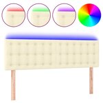 vidaXL Tête de lit à LED Crème 144x5x78/88 cm Similicuir