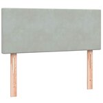 vidaXL Sommier à lattes de lit et matelas et LED gris clair 120x220cm velours