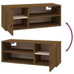 vidaXL Armoires murales 2 Pièces Marron miel 80x30x30 cm Bois Pin massif