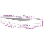vidaXL Cadre de lit avec lumières LED noir 100x200 cm