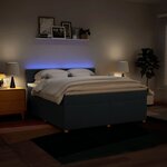 vidaXL Sommier à lattes de lit avec matelas Bleu 180x200 cm Tissu