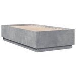 vidaXL Cadre de lit avec LED sans matelas gris béton 75x190 cm