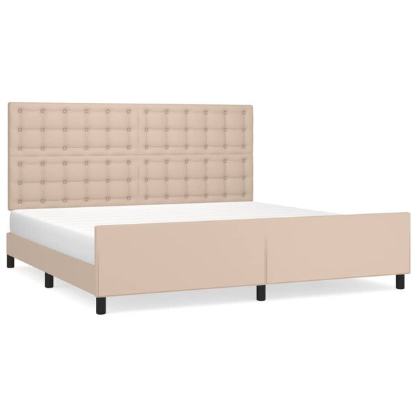 vidaXL Cadre de lit sans matelas cappuccino 200x200 cm similicuir