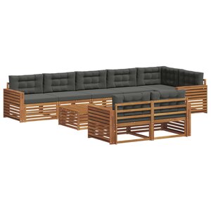 vidaXL Ensemble de canapés d'extérieur 9 pc Naturel et Anthracite