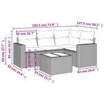 vidaXL Salon de jardin 5 Pièces avec coussins gris clair résine tressée