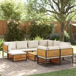 vidaXL Salon de jardin avec coussins 10 Pièces bois d'acacia solide