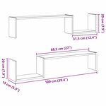 vidaXL Étagère Murale avec étagère 2 Pièces Chêne noir 100 x 15 x 20 cm