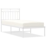 vidaXL Cadre de lit métal avec tête de lit blanc 80x200 cm