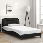 vidaXL Cadre de lit sans matelas Hvar noir et blanc 100x200 cm similicuir