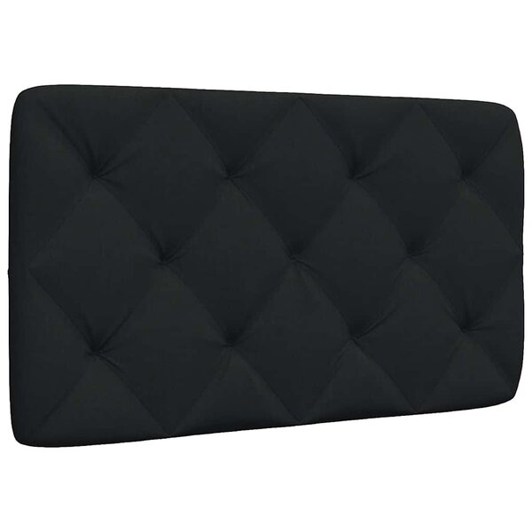 vidaXL Coussin de tête de lit noir 90 cm tissu