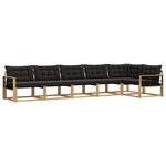 vidaXL Ensemble de canapés d'extérieur 6 pc Blanc et noir