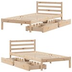 vidaXL Cadre de lit sans matelas 90x190 cm bois de pin massif