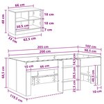 vidaXL Cadre de lit en loft avec armoire 3 Pièces Blanc Bois d'ingénierie