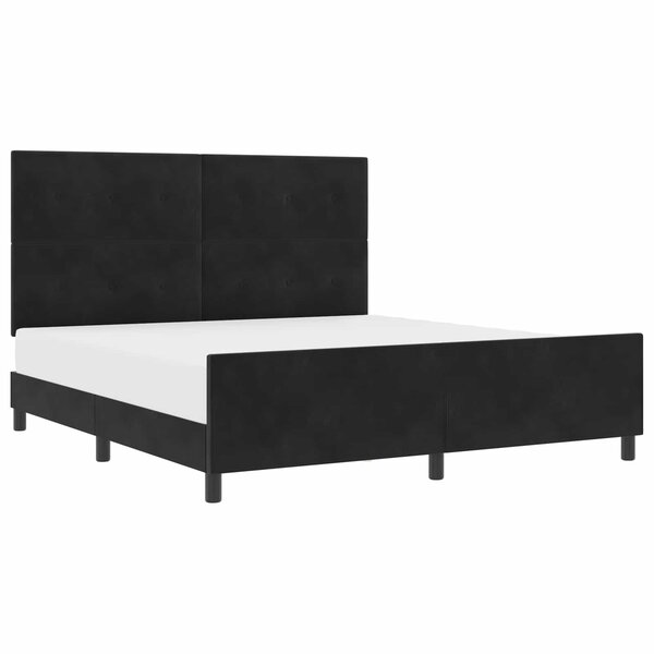 vidaXL Lit à ressorts avec tête de lit Noir 180 x 200 cm Velours