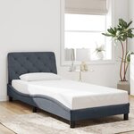vidaXL Cadre de lit avec LED sans matelas gris foncé 80x200 cm velours
