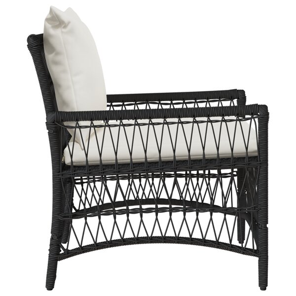 vidaXL Chaise de jardin avec coussins noire 60x70x78 cm en osier