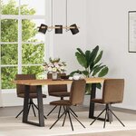 vidaXL Chaises à manger lot de 4 marron similicuir daim