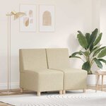vidaXL Unité de Sofa Modulaire Sans Accoudoirs 2 Pièces Crème