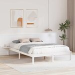 vidaXL Cadre de lit avec tables de chevet Blanc 150 x 200 cm Blanc