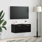 vidaXL Meuble mural Chêne noir 80 x 36.5 x 35 cm Bois d'ingénierie