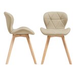 Lot de 4 chaises de salle à manger moderne design robuste 78 x 47 x 52 cm beige 03_0009842