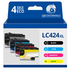 Pack compatible BROTHER LC424  4 cartouches