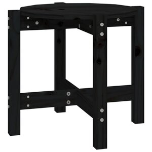 vidaXL Table basse Noir Ø 52 5x45 cm Bois massif de pin
