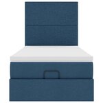 vidaXL Lit ottoman avec matelas bleu 90x200 cm tissu