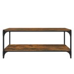 vidaXL Meuble TV Chêne fumé 100x33x41 cm Bois d'ingénierie et acier