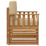 vidaXL Canapé d’extérieur Bois d'acacia massif et polyester Naturel