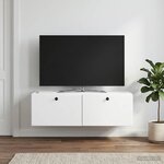 vidaXL Meuble TV mural 98 x 41 x 30 cm Blanc Bois d'ingénierie
