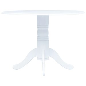 vidaXL Table à manger Blanc 106 cm Bois d'hévéa massif