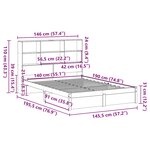 vidaXL Lit bibliothèque sans matelas 140x190 cm bois de pin massif