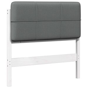 vidaXL Tête de lit capitonnée Blanc et gris clair 75 cm Pin massif