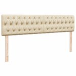 VidaXL Cadre de lit ottoman avec matelas crème 200x200cm tissu