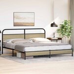 vidaXL Cadre de lit en métal sans matelas chêne sonoma 183x213 cm