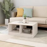 vidaXL Table basse blanc 75x50x33 5 cm bois de pin massif