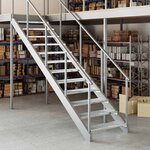 vidaXL Escalier en caillebotis 80x24x7 cm acier galvanisé