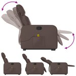 vidaXL Fauteuil inclinable de massage Marron Similicuir