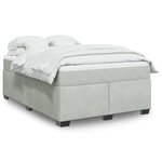 vidaXL Sommier à lattes de lit et matelas Gris clair 140x200cm Velours